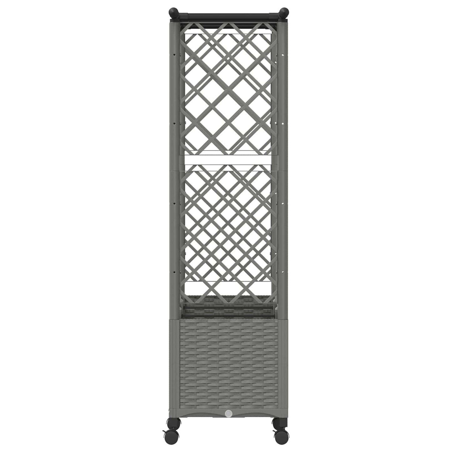 Raised Bed with Trellis and Roof Light Grey 162.5 x 40 x 142 cm