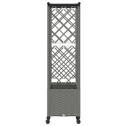 Raised Bed with Trellis and Roof Light Grey 162.5 x 40 x 142 cm