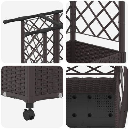 Raised Bed with Trellis and Roof Brown 164 x 40 x 127 cm PP