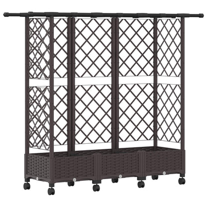 Raised Bed with Trellis and Roof Brown 164 x 40 x 127 cm PP