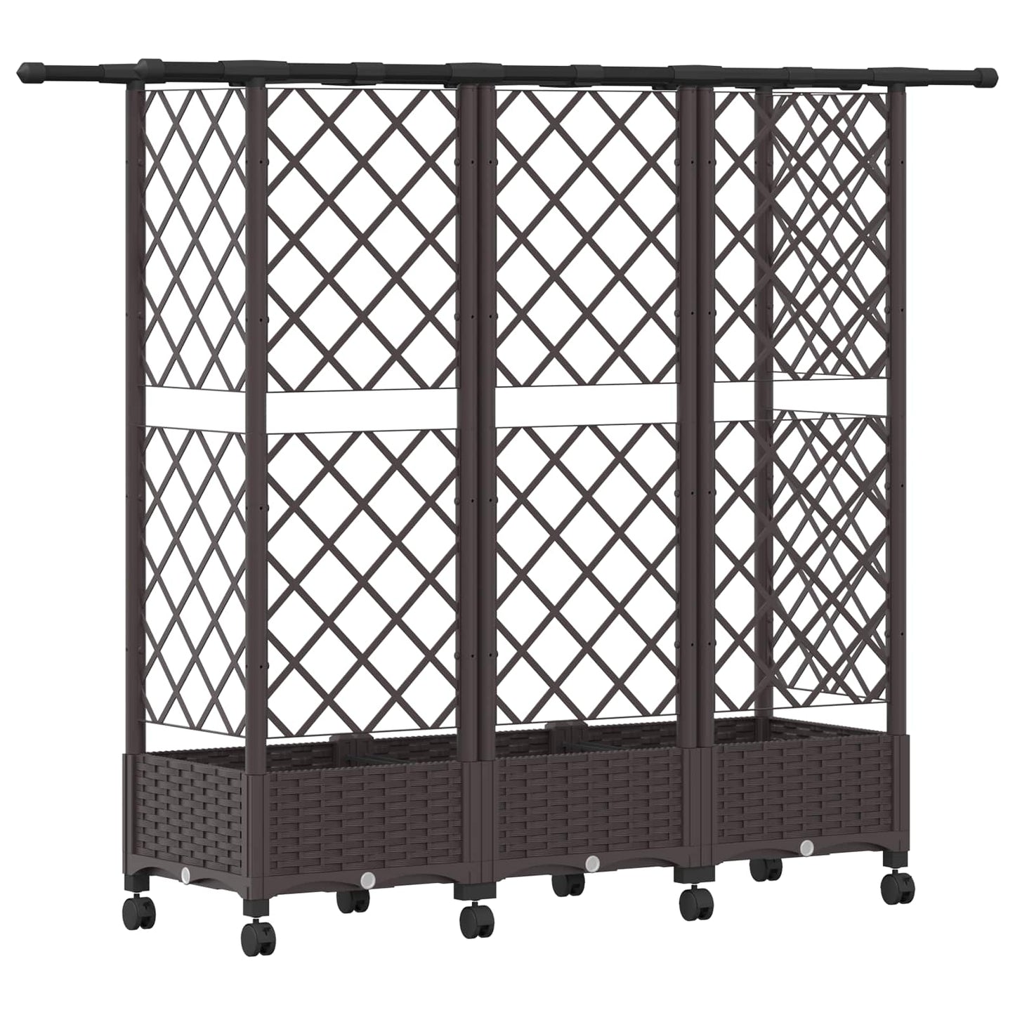 Raised Bed with Trellis and Roof Brown 164 x 40 x 127 cm PP