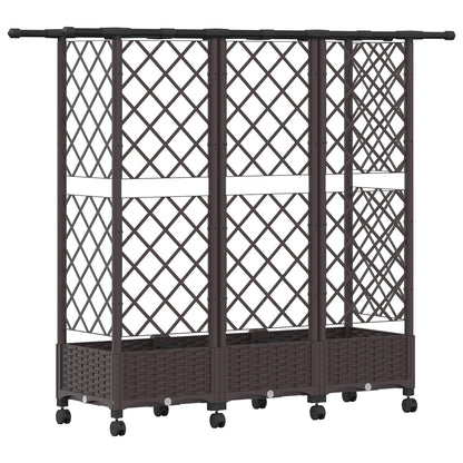 Raised Bed with Trellis and Roof Brown 164 x 40 x 127 cm PP