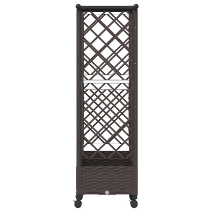 Raised Bed with Trellis and Roof Brown 164 x 40 x 127 cm PP
