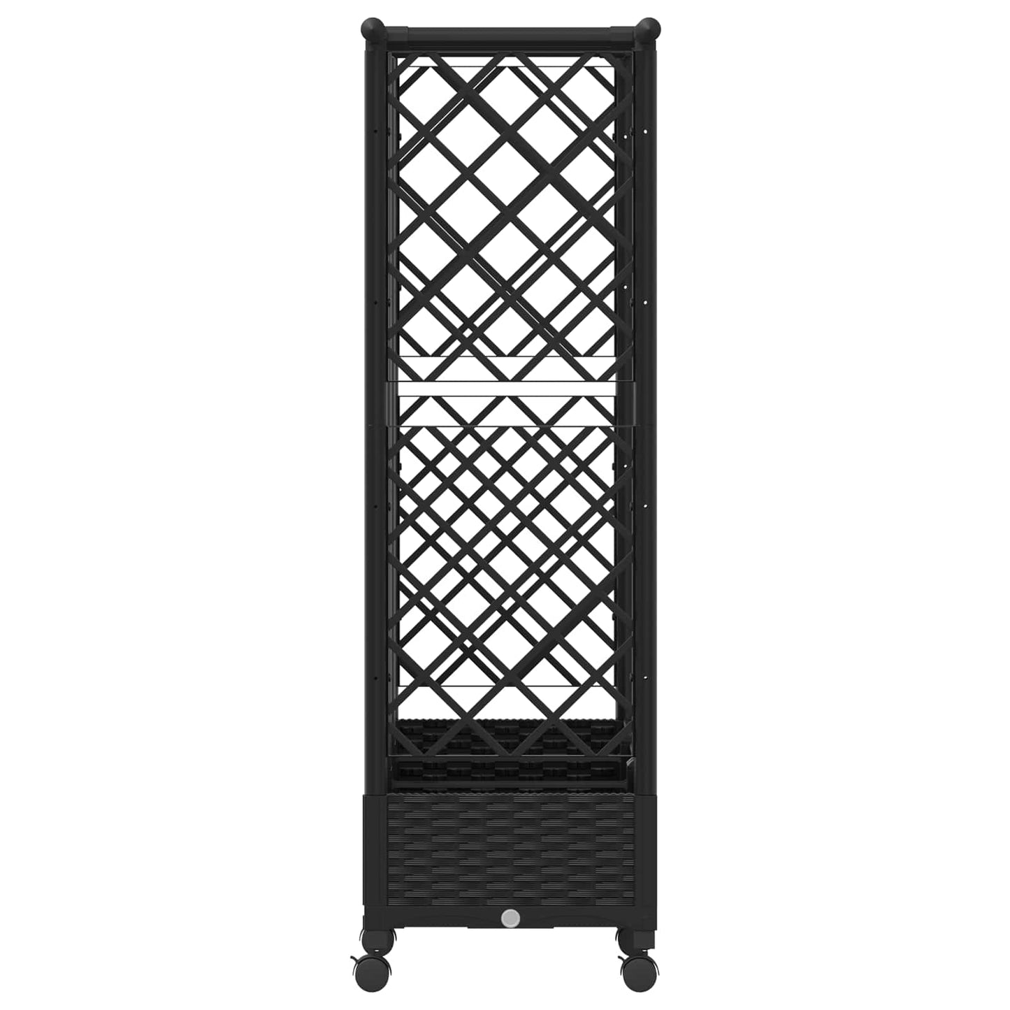 Raised Bed with Trellis and Roof Black 164 x 40 x 127 cm PP