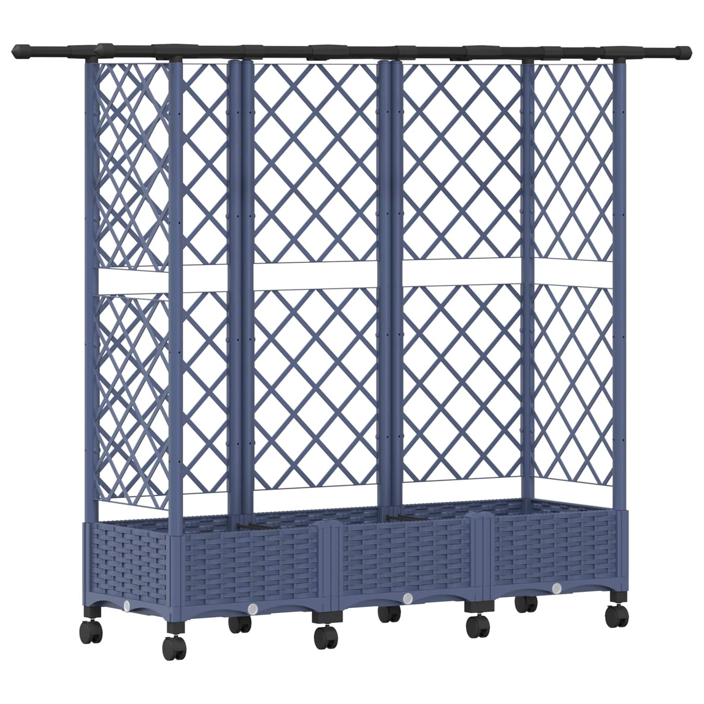 Raised Bed with Trellis and Roof Grey 164 x 40 x 127 cm PP