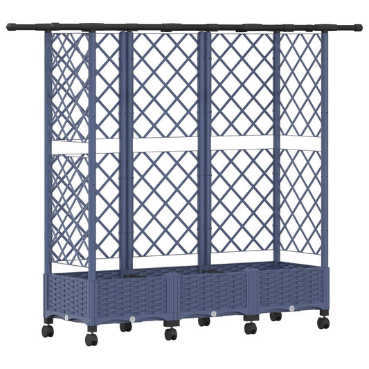 Raised Bed with Trellis and Roof Grey 164 x 40 x 127 cm PP