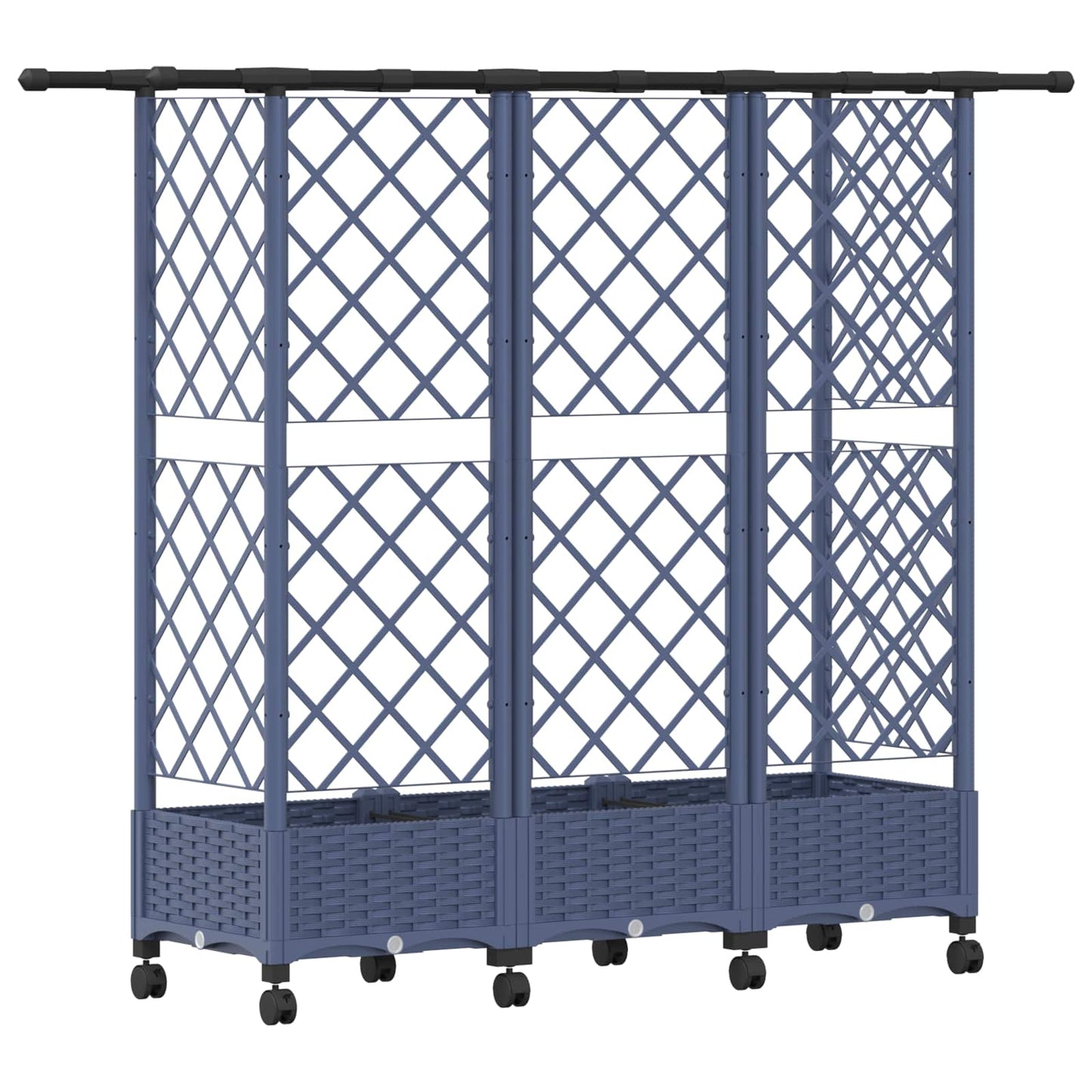 Raised Bed with Trellis and Roof Grey 164 x 40 x 127 cm PP