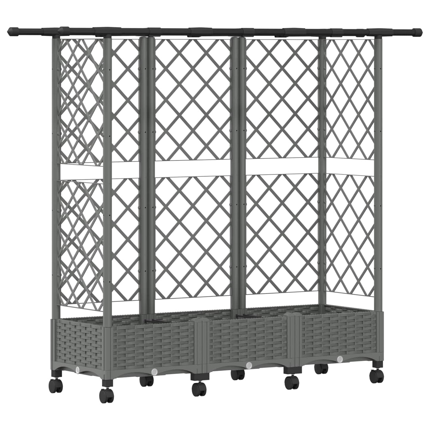 Raised Bed with Trellis and Roof Light Grey 164 x 40 x 127 cm