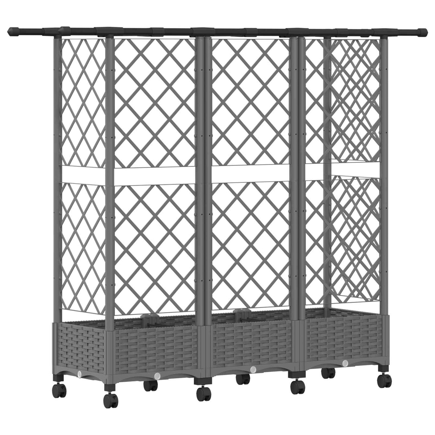 Raised Bed with Trellis and Roof Light Grey 164 x 40 x 127 cm
