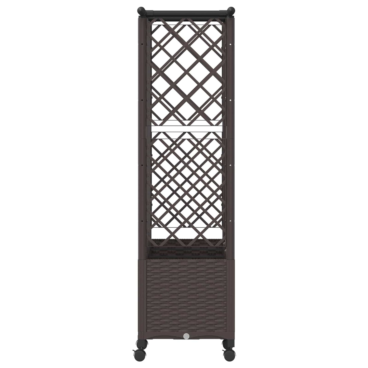 Raised Bed with Trellis and Roof Brown 163.5 x 40 x 142 cm PP