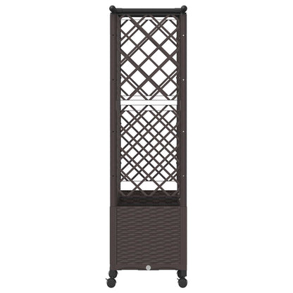 Raised Bed with Trellis and Roof Brown 163.5 x 40 x 142 cm PP