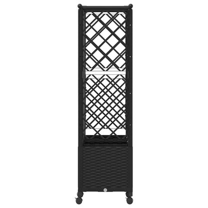 Raised Bed with Trellis and Roof Black 163.5 x 40 x 142 cm PP