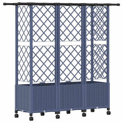 Raised Bed with Trellis and Roof Grey 163.5 x 40 x 142 cm PP