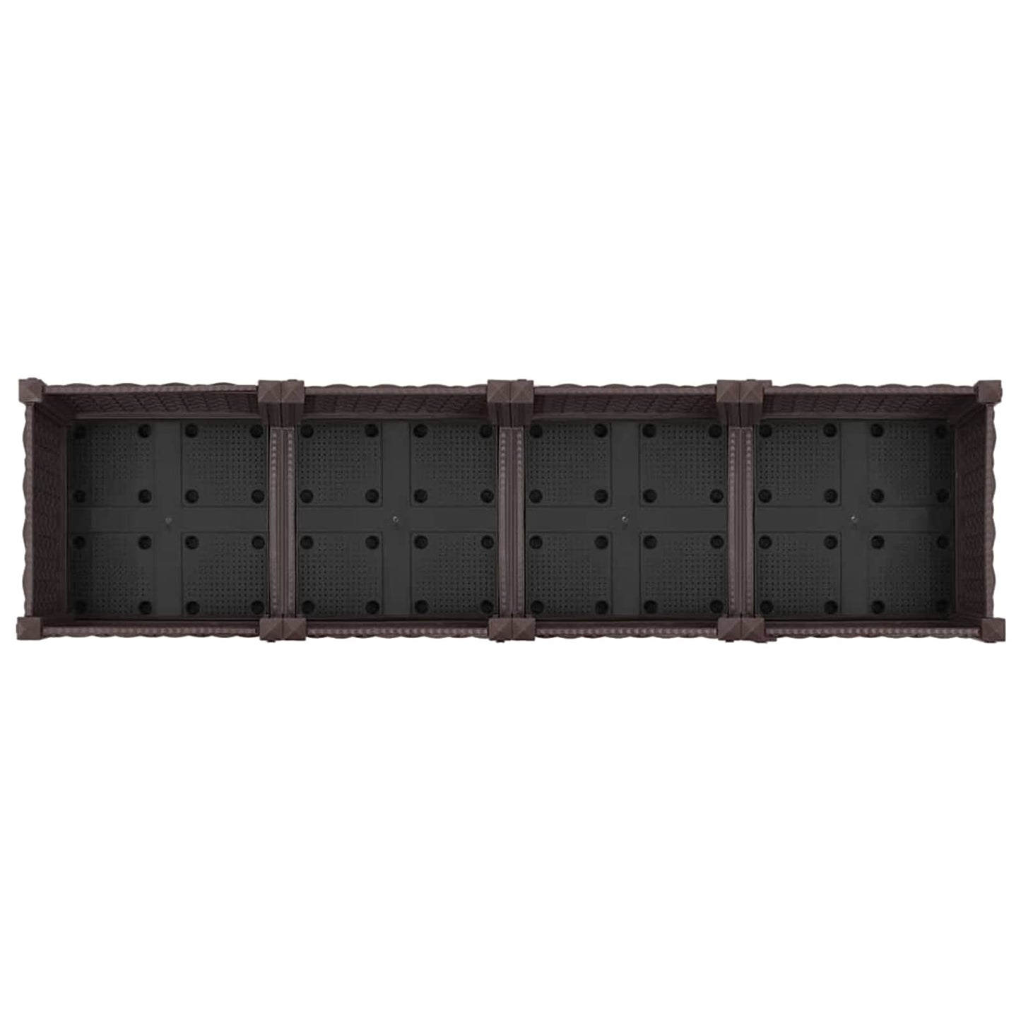 Garden Planter with Wheels Brown 160 x 40 x 29 cm PP