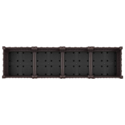 Garden Planter with Wheels Brown 160 x 40 x 29 cm PP