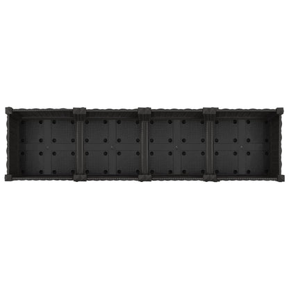 Garden Planter with Wheels Black 160 x 40 x 29 cm PP