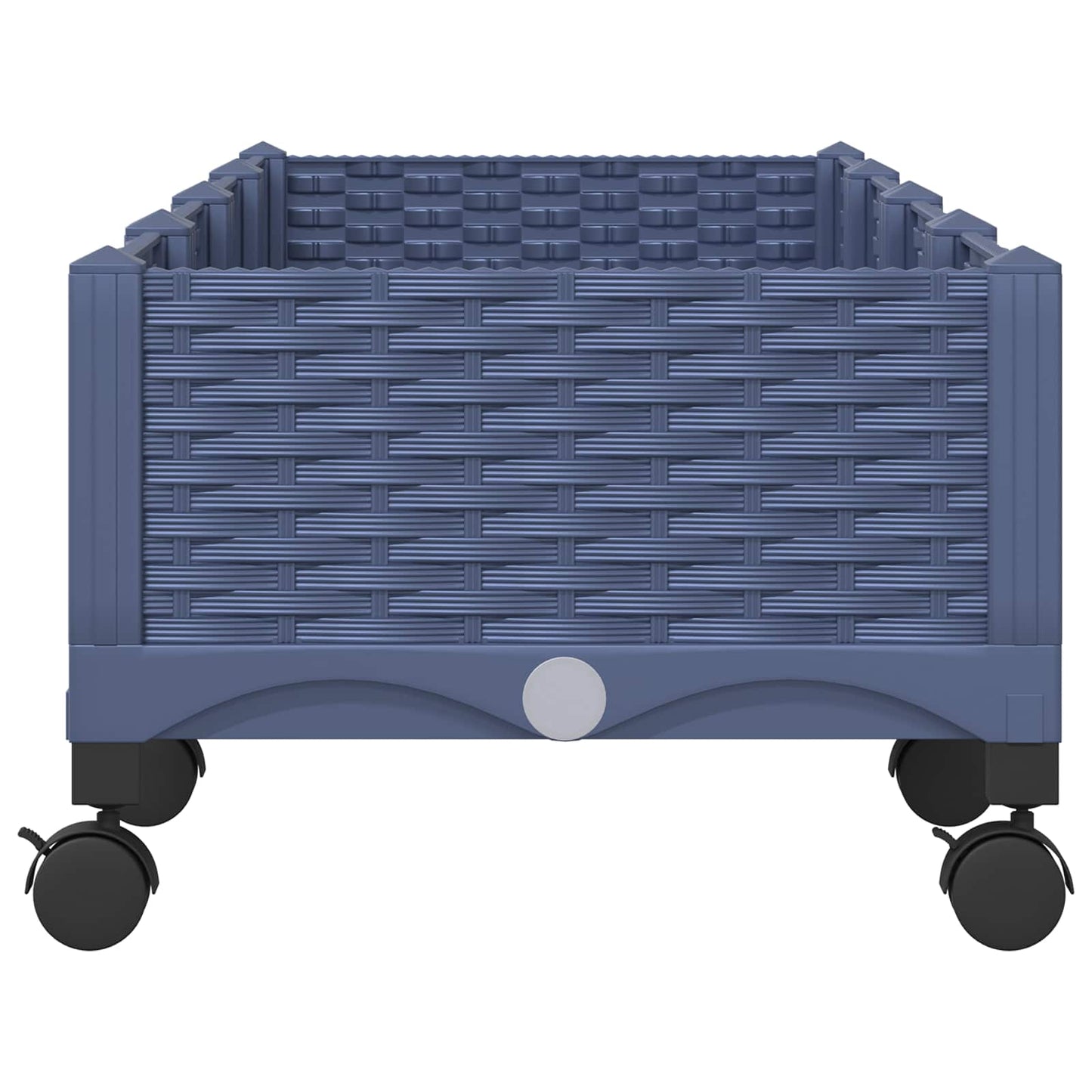 Garden Planter with Wheels Blue Grey 160 x 40 x 33 cm PP
