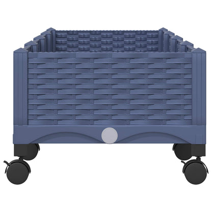 Garden Planter with Wheels Blue Grey 160 x 40 x 33 cm PP