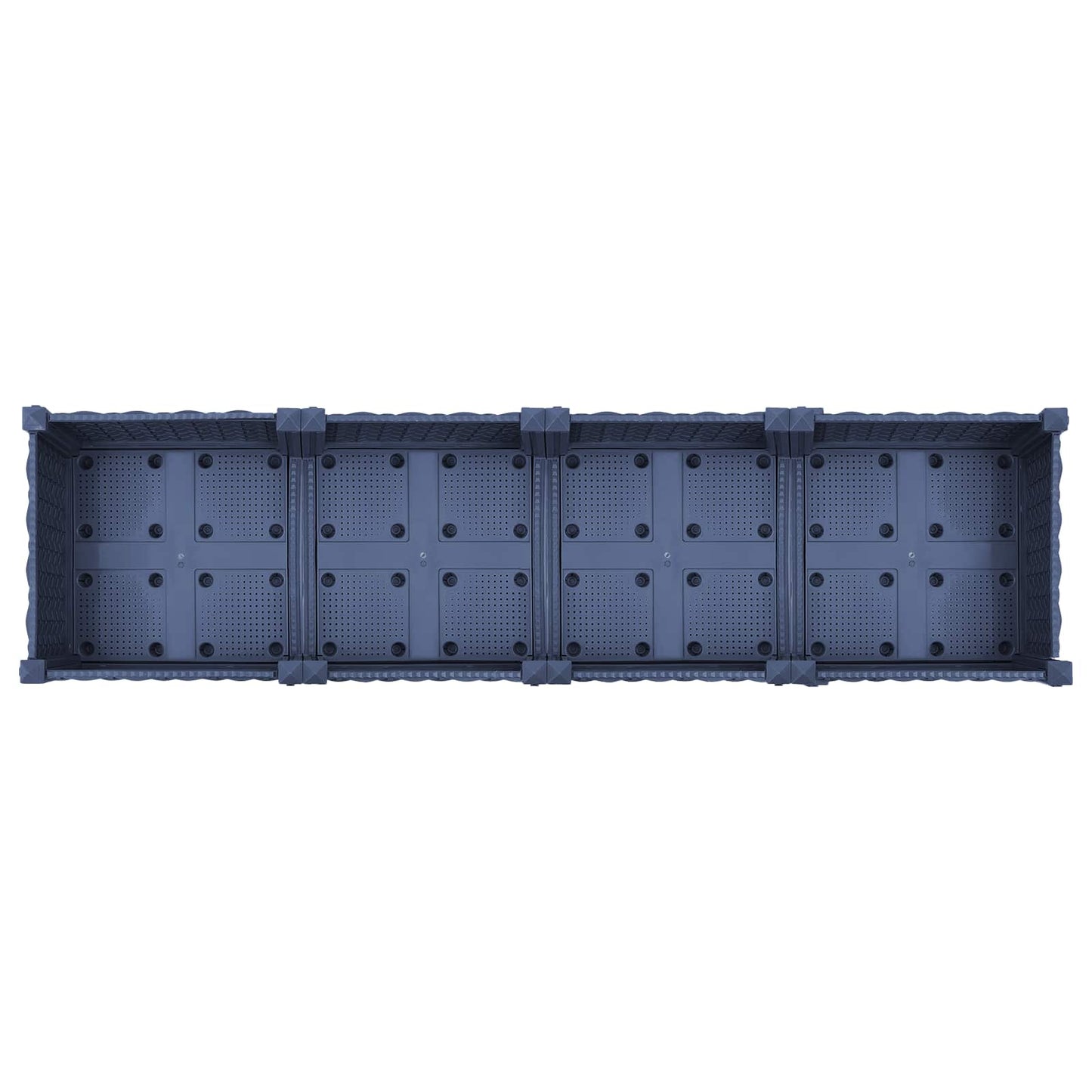 Garden Planter with Wheels Blue Grey 160 x 40 x 33 cm PP