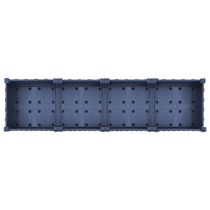 Garden Planter with Wheels Blue Grey 160 x 40 x 33 cm PP