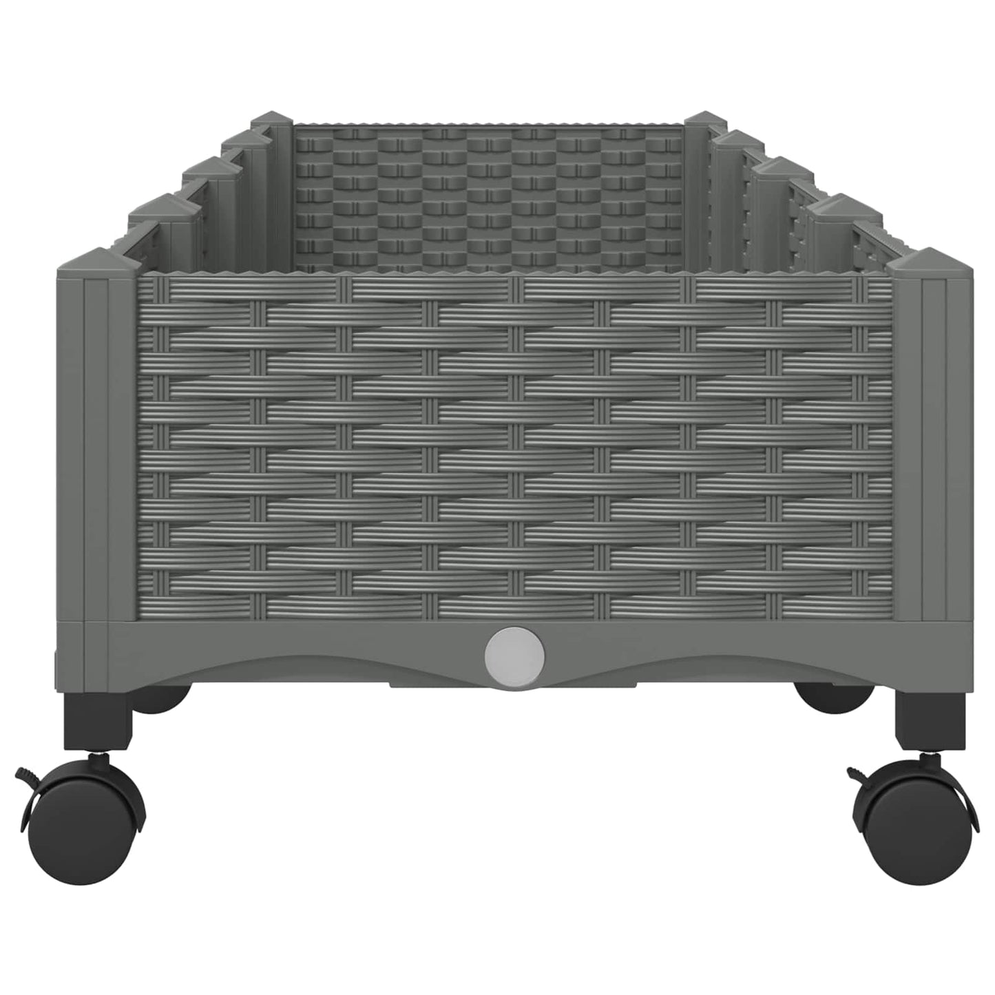 Garden Planter with Wheels Light Grey 160 x 40 x 33 cm PP