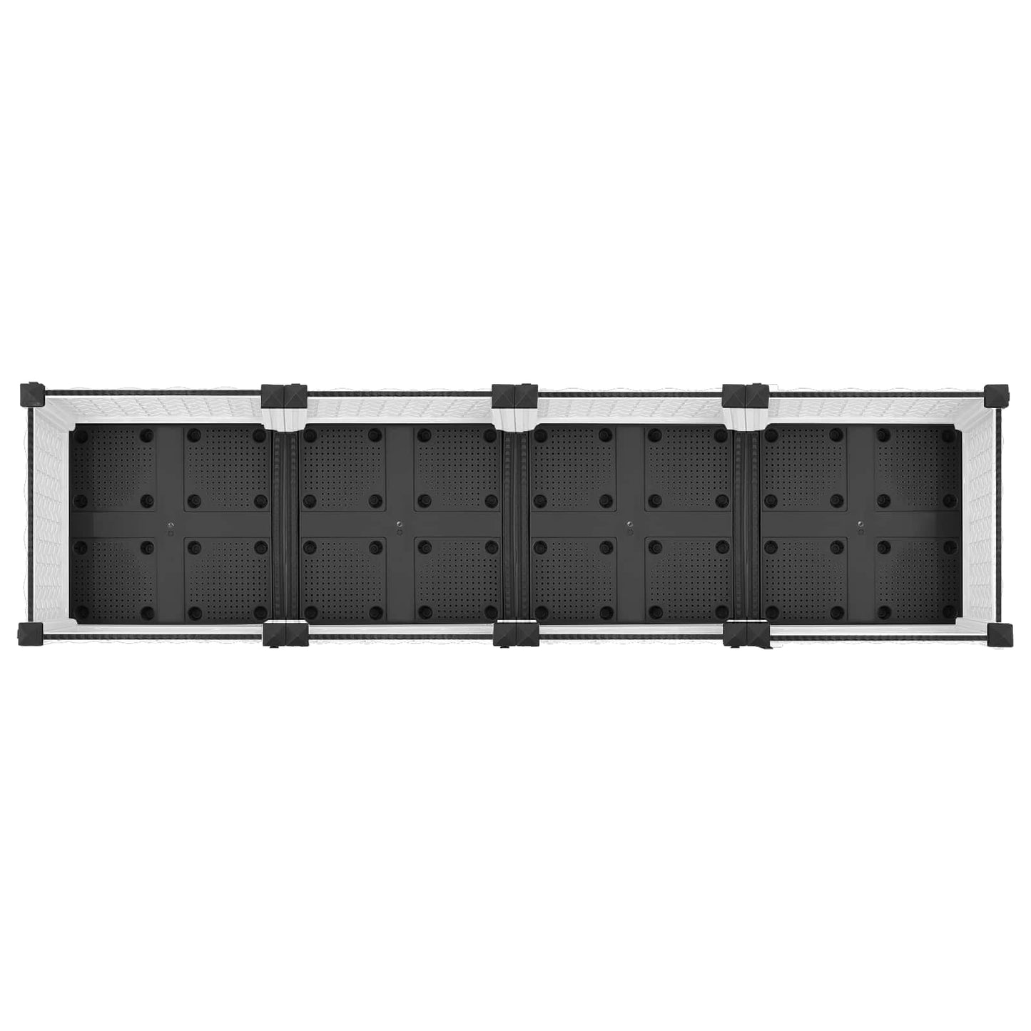 Garden Planter with Wheels White 160 x 40 x 33 cm PP