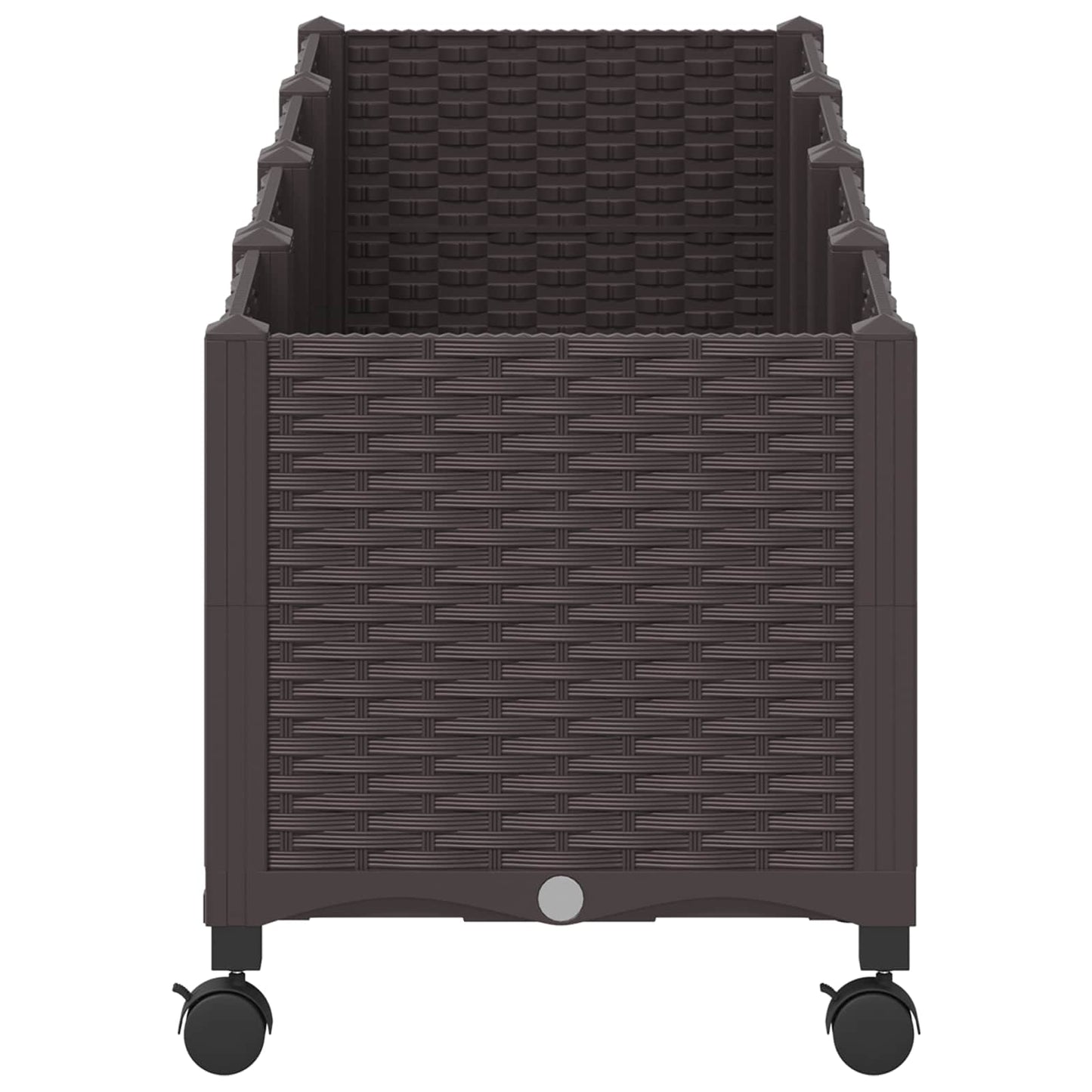 Garden Planter with Wheels Brown 160 x 40 x 44 cm PP