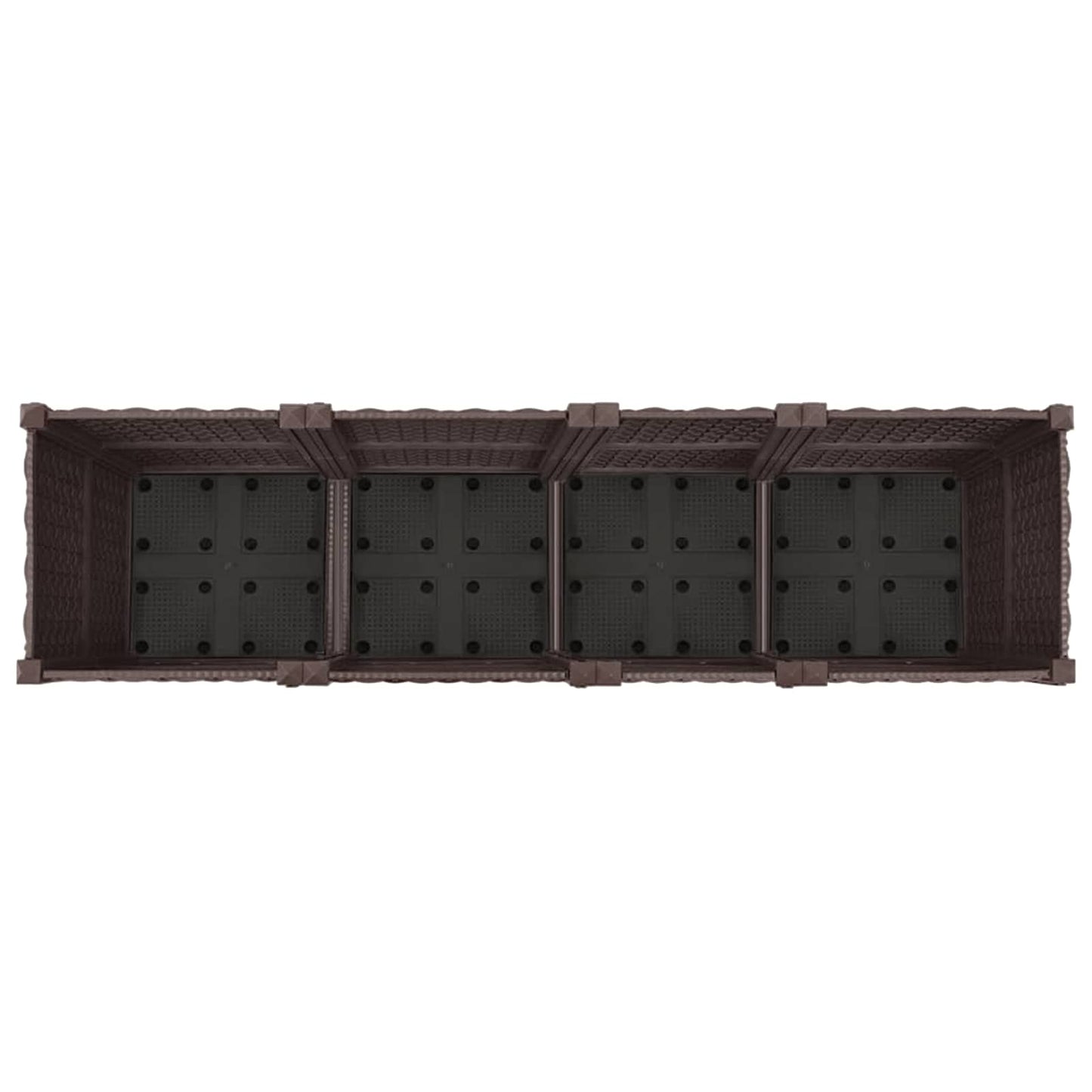 Garden Planter with Wheels Brown 160 x 40 x 44 cm PP