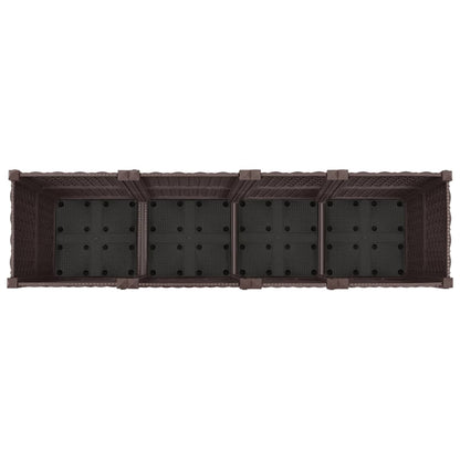 Garden Planter with Wheels Brown 160 x 40 x 44 cm PP