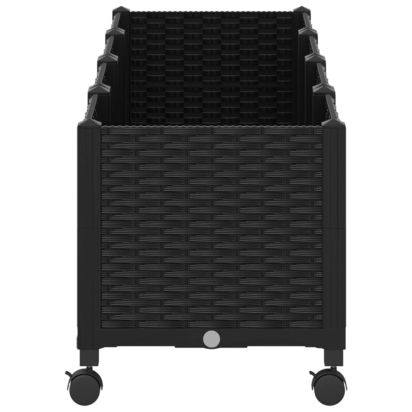 Garden Planter with Wheels Black 160 x 40 x 44 cm PP