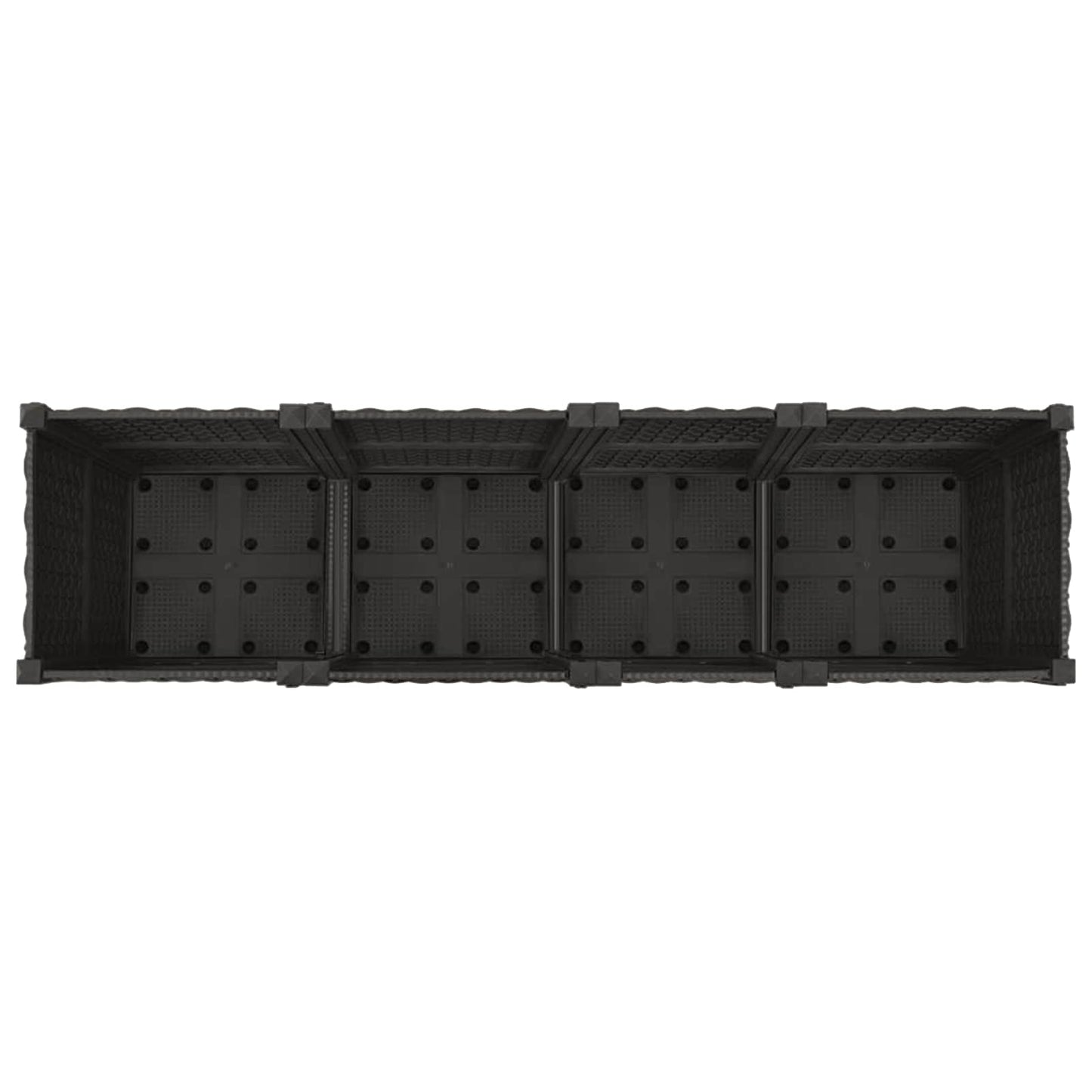 Garden Planter with Wheels Black 160 x 40 x 44 cm PP