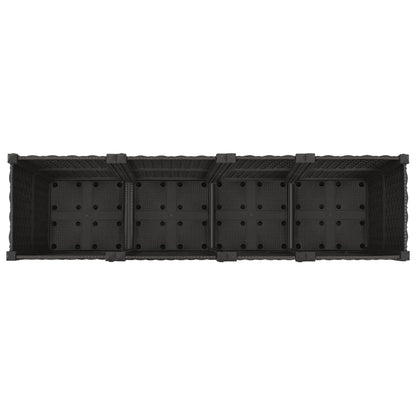 Garden Planter with Wheels Black 160 x 40 x 44 cm PP