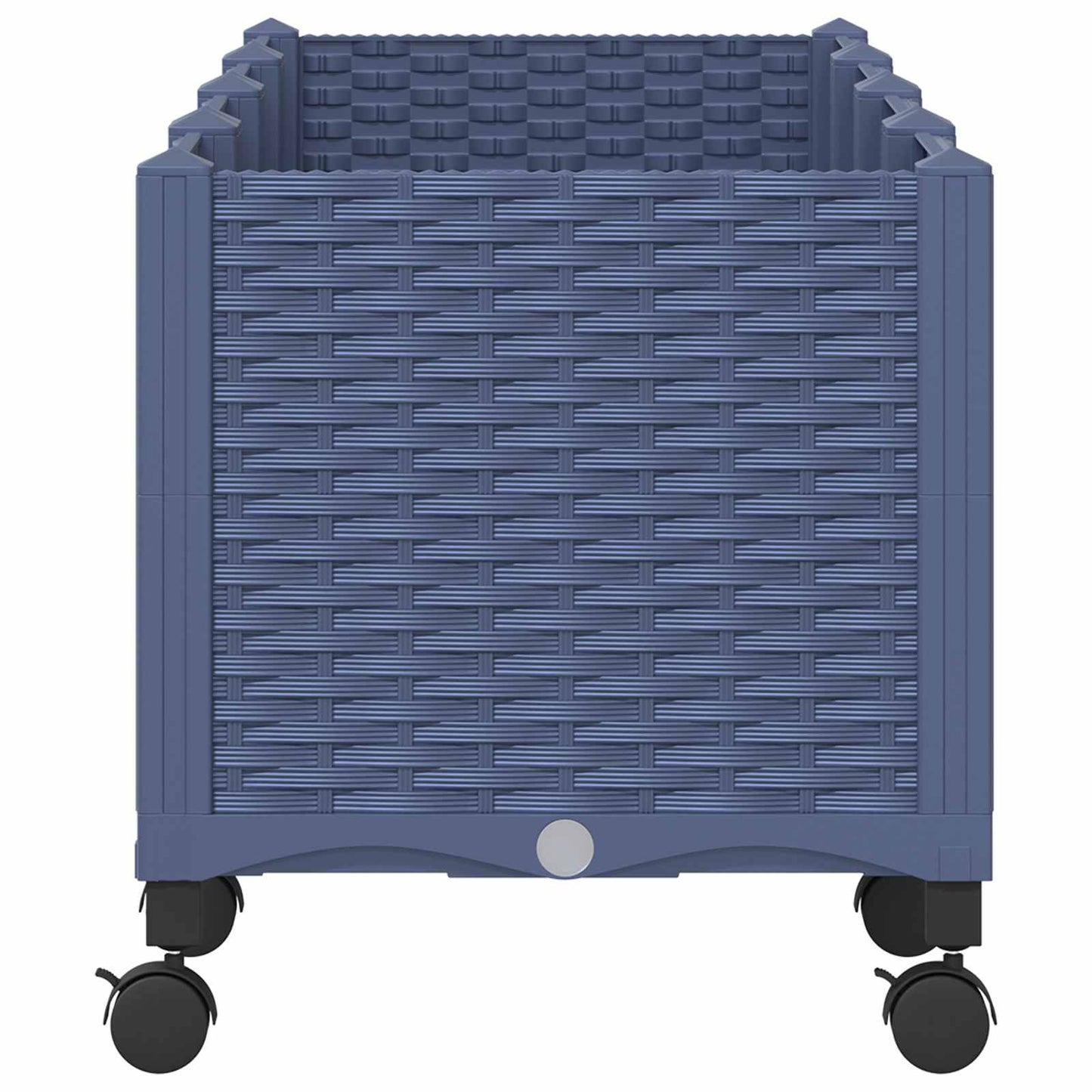 Garden Planter with Wheels Blue Grey 160 x 40 x 48 cm PP