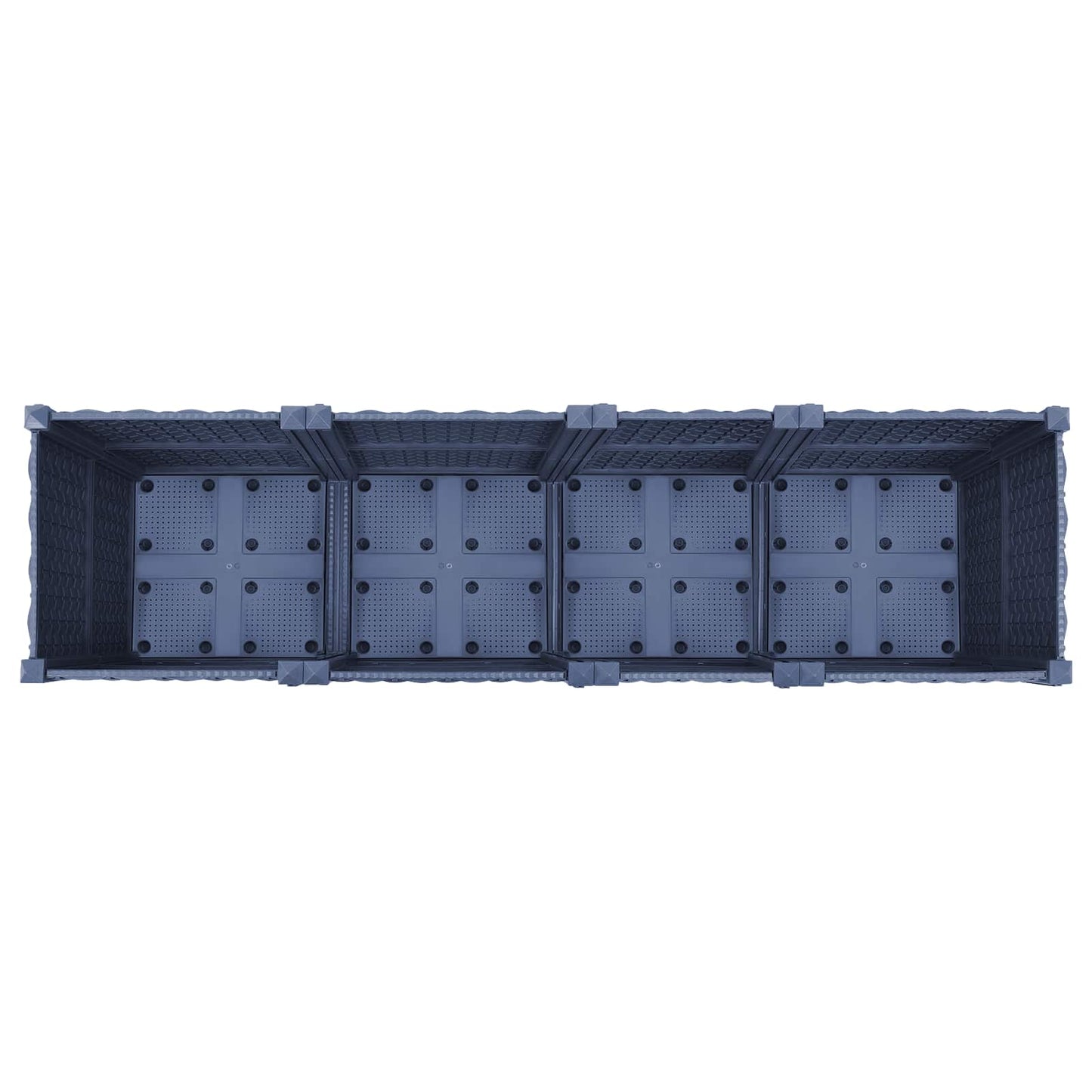 Garden Planter with Wheels Blue Grey 160 x 40 x 48 cm PP