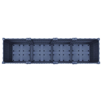 Garden Planter with Wheels Blue Grey 160 x 40 x 48 cm PP