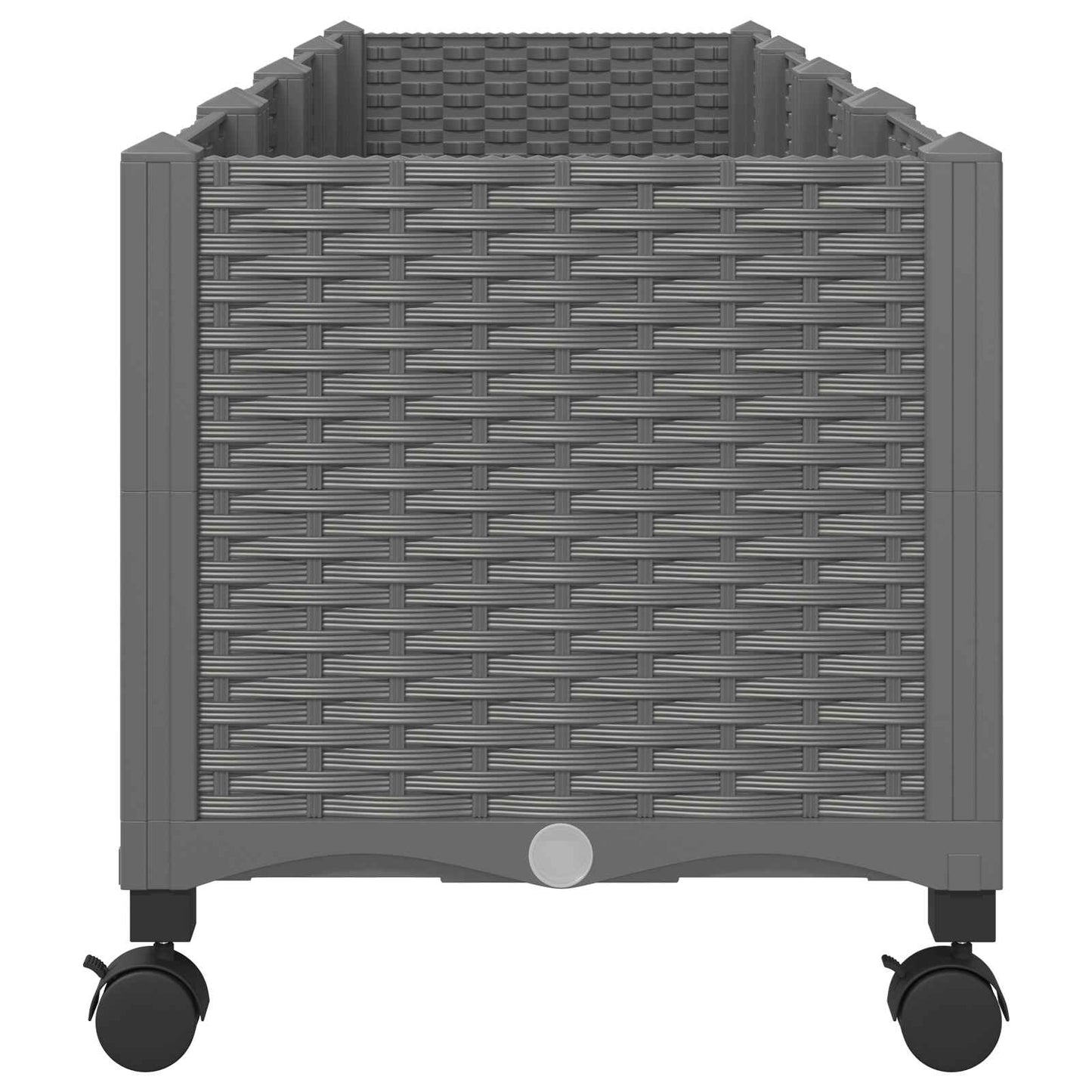 Garden Planter with Wheels Light Grey 160 x 40 x 48 cm PP
