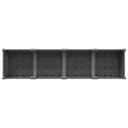 Garden Planter with Wheels Light Grey 160 x 40 x 48 cm PP