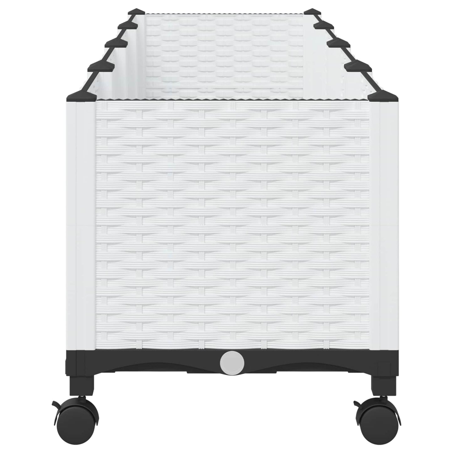 Garden Planter with Wheels White 160 x 40 x 48 cm PP
