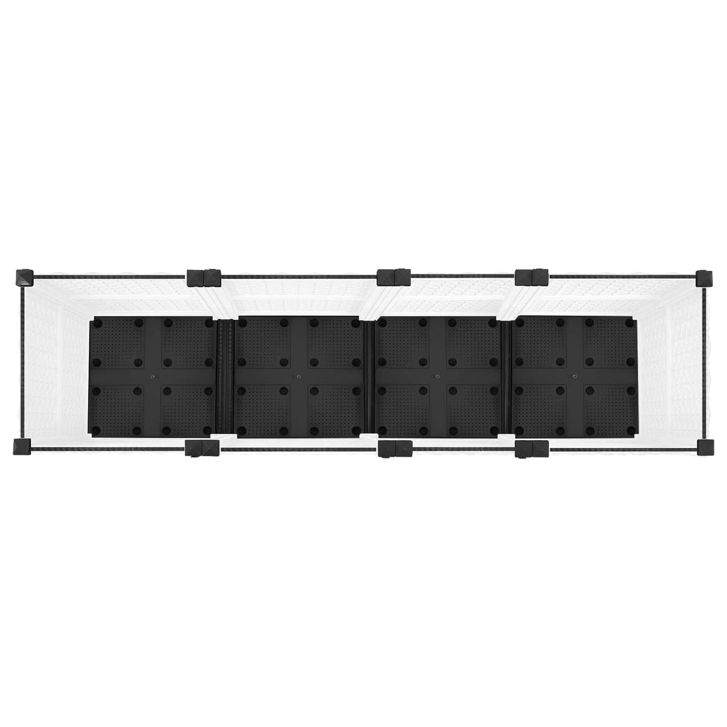 Garden Planter with Wheels White 160 x 40 x 48 cm PP
