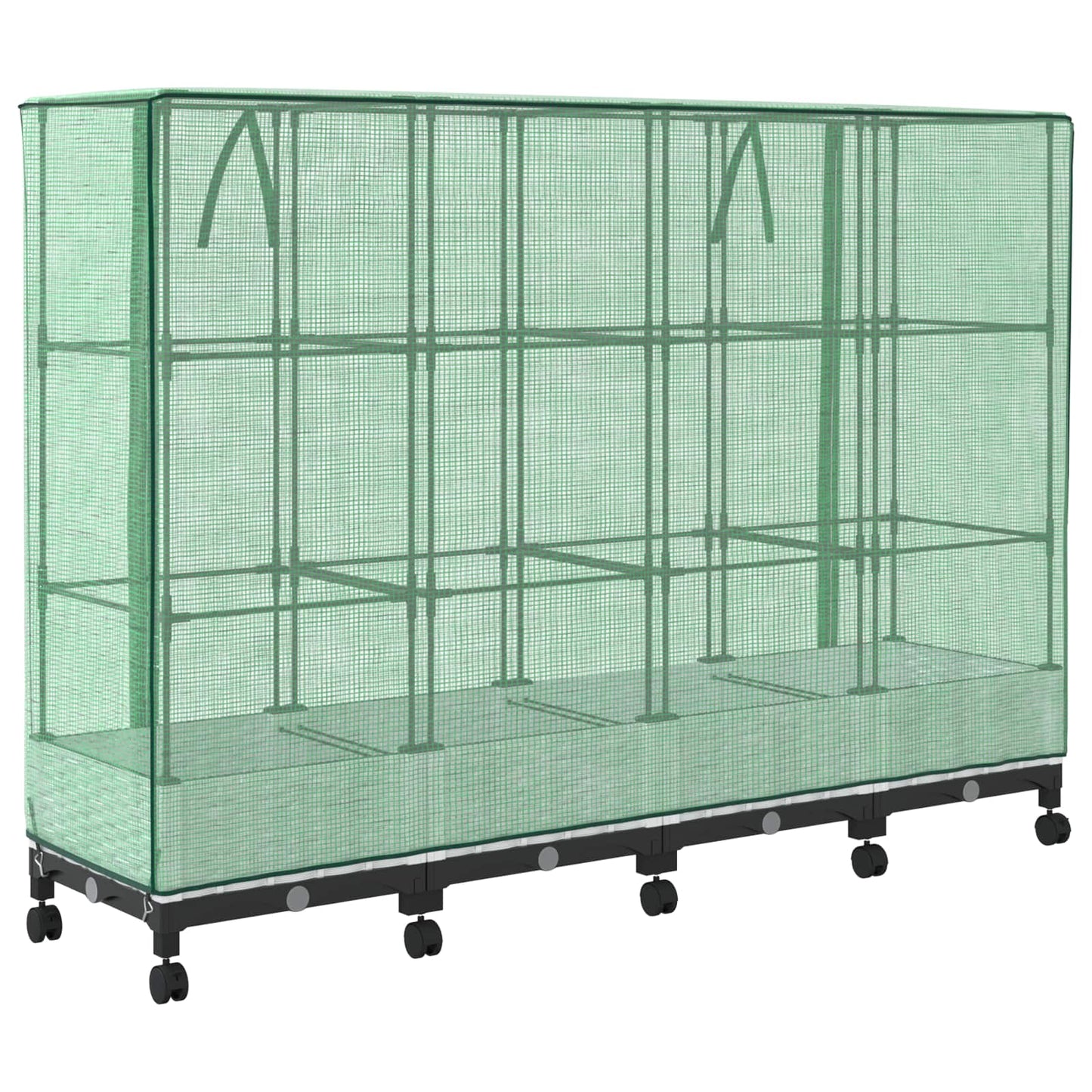 Garden Planter with Greenhouse Cover&Wheels 4 pcs White PP