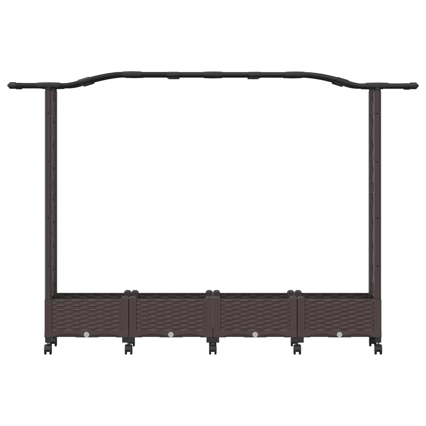 Raised Bed with Trellis and Roof Brown 207 x 40 x 129 cm PP