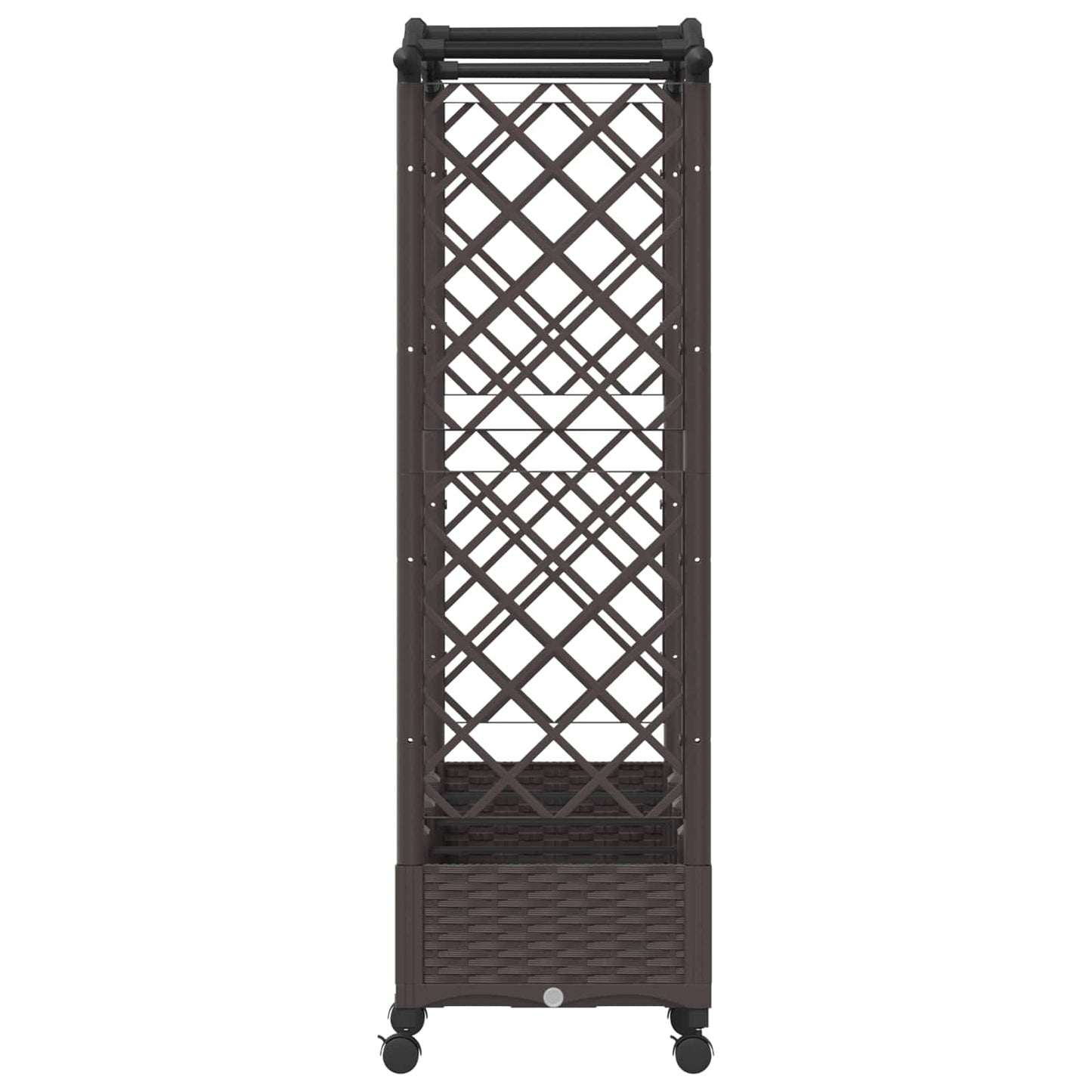 Raised Bed with Trellis and Roof Brown 207 x 40 x 129 cm PP