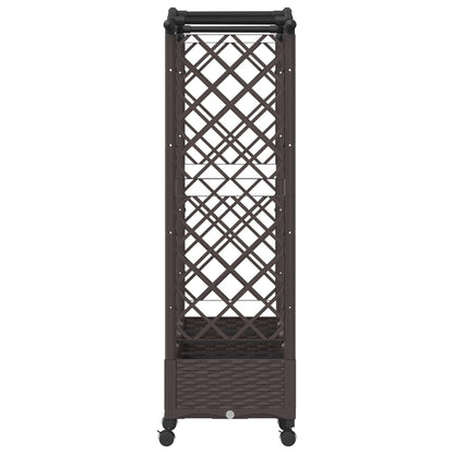 Raised Bed with Trellis and Roof Brown 207 x 40 x 129 cm PP