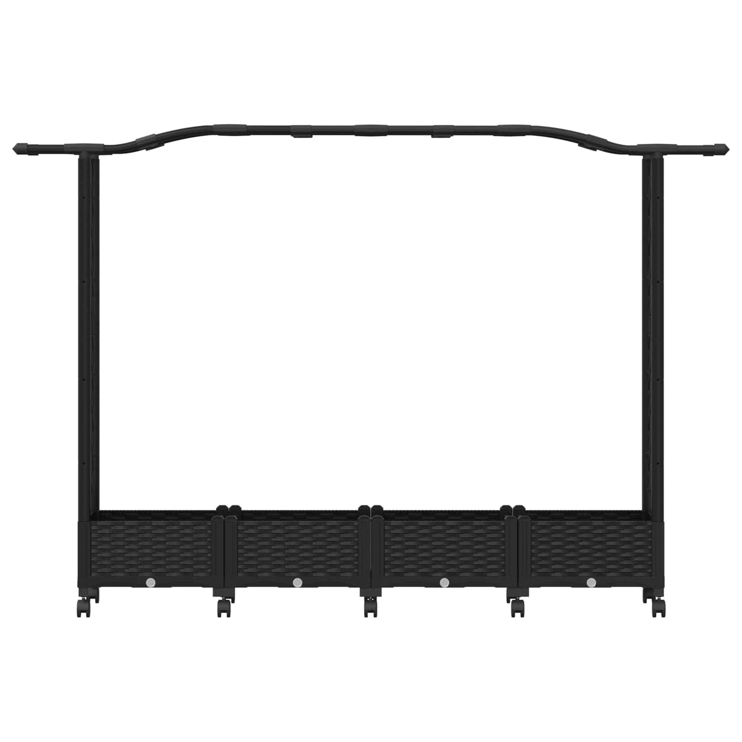 Raised Bed with Trellis and Roof Black 207 x 40 x 129 cm PP