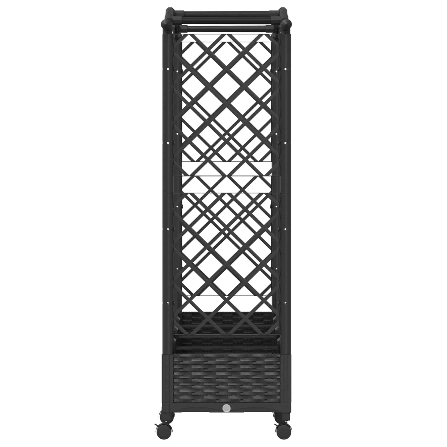 Raised Bed with Trellis and Roof Black 207 x 40 x 129 cm PP