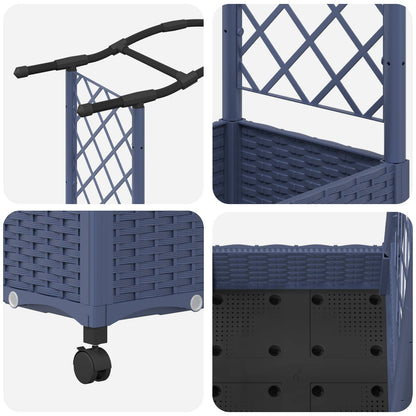Raised Bed with Trellis and Roof Grey 207 x 40 x 129 cm PP