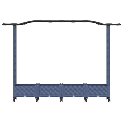 Raised Bed with Trellis and Roof Grey 207 x 40 x 129 cm PP