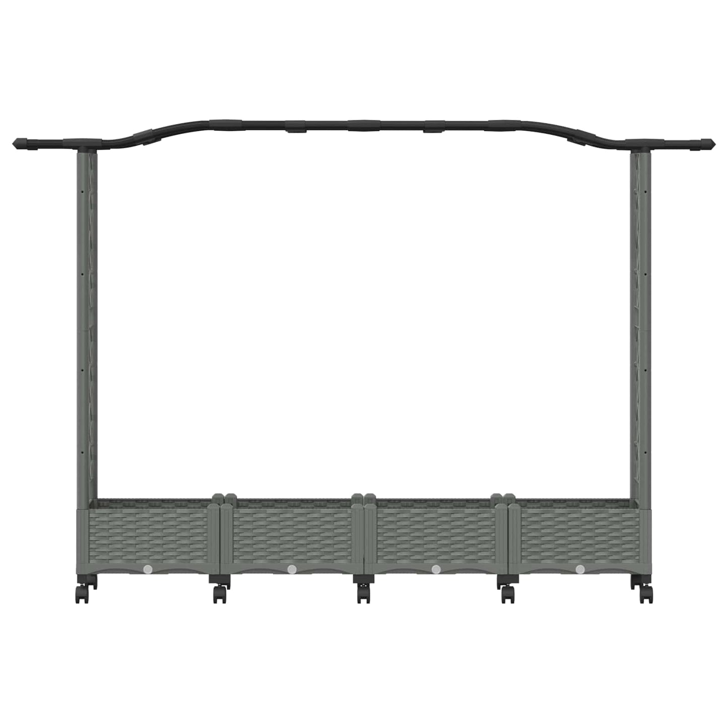 Raised Bed with Trellis and Roof Light Grey 207 x 40 x 129 cm