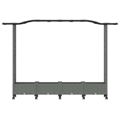 Raised Bed with Trellis and Roof Light Grey 207 x 40 x 129 cm