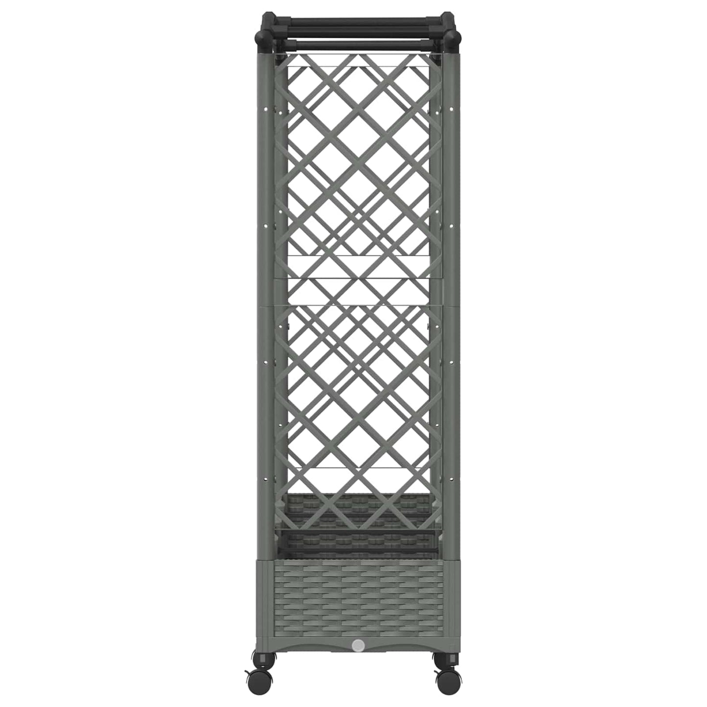 Raised Bed with Trellis and Roof Light Grey 207 x 40 x 129 cm